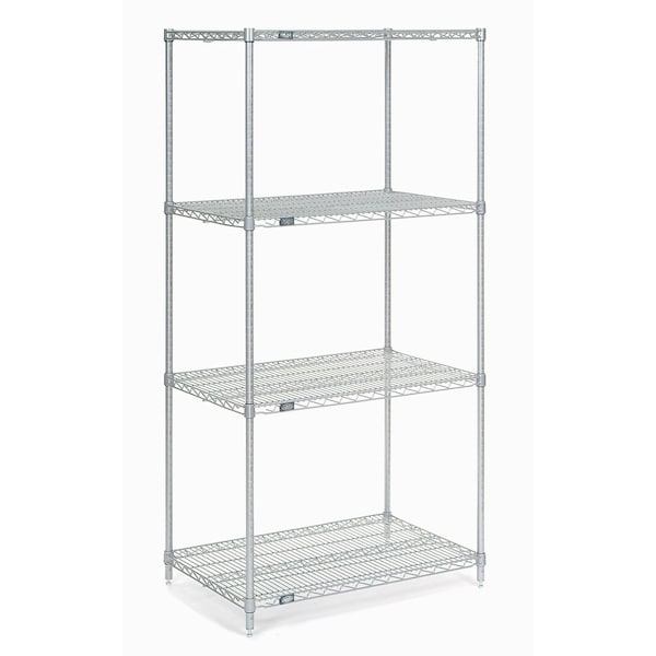 Nexel Chrome Wire Shelving, 36W X 36D x 74H 36367C - main